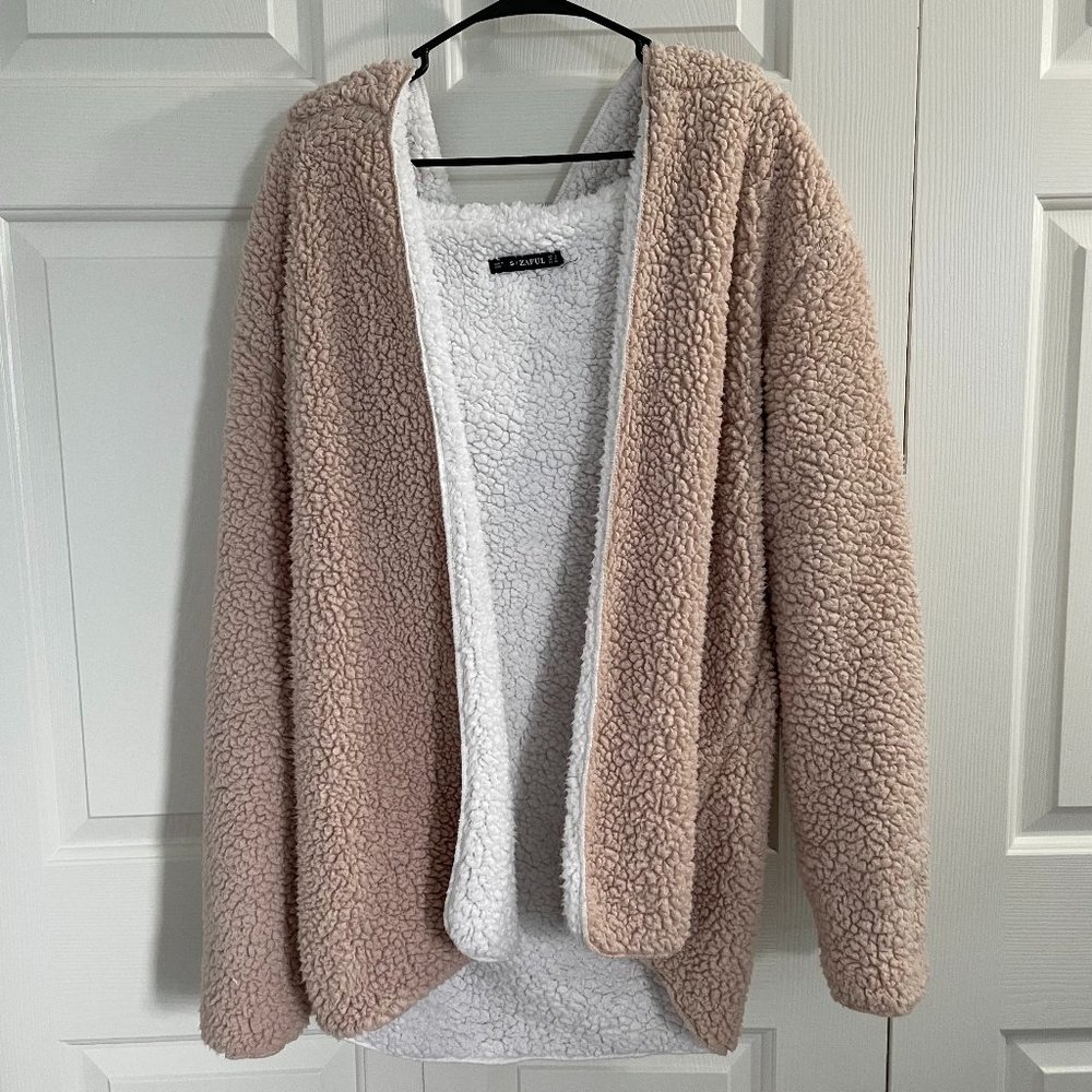 Zaful Hooded Soft Sherpa Teddy Bear Jacket (US 4/Small)